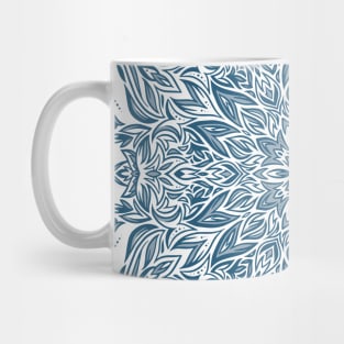 Leafy Blue Nature Mandala Mug